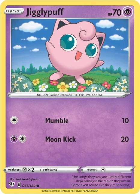 Jigglypuff 067/189 Swsh03: Darkness Ablaze