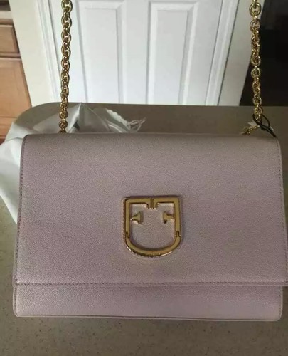 FURLA VIVA MINI Pochette Chain Leather Crossbody Shoulder Bag Light Pink  8050560372606 | eBay