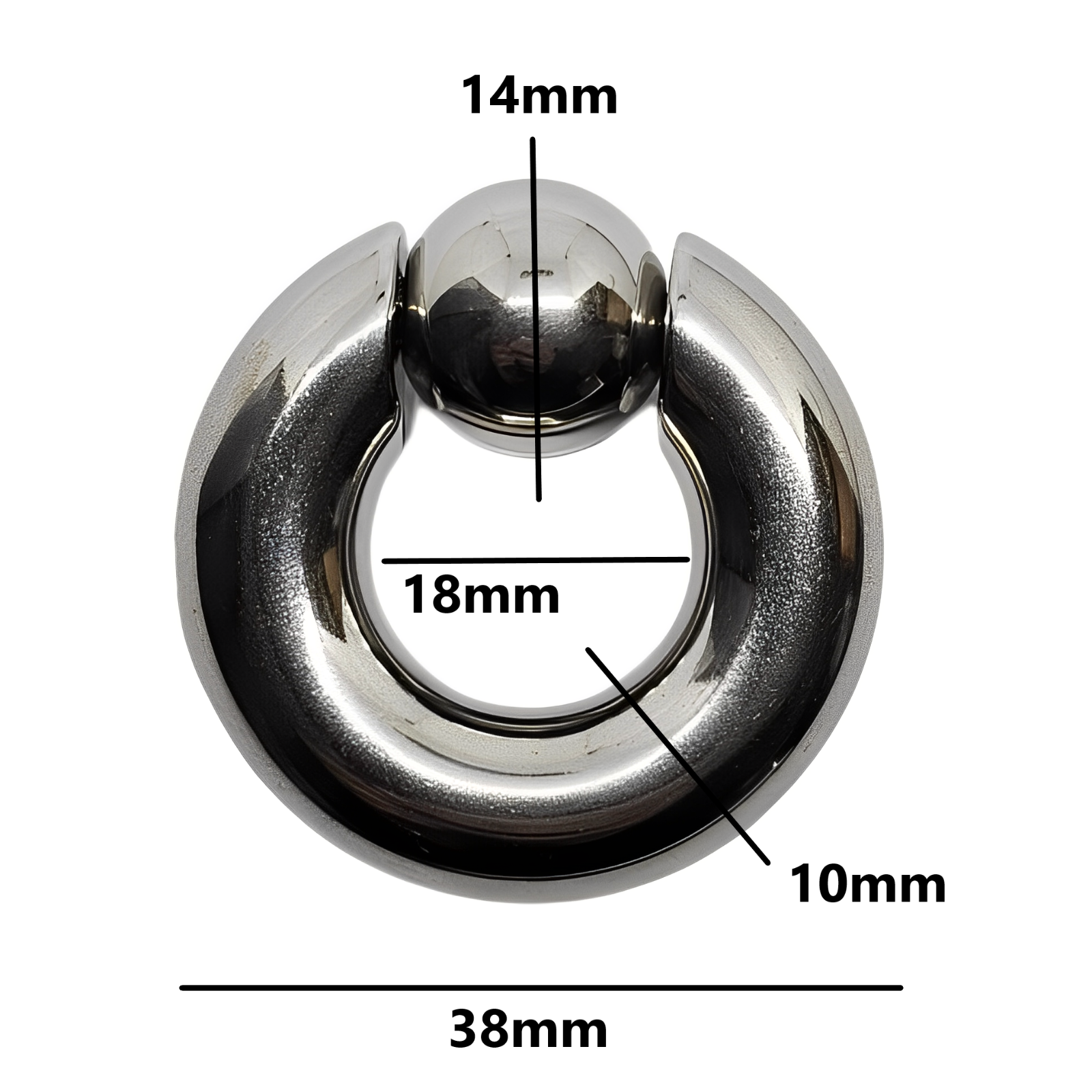 Cb Ring Easy Fit Heavy 38mm BCR CBR Ring 00g (10mm) 14mm Ball Closure PA Prince ...