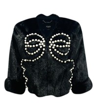Fendi Pearl Embellished Mink Fur Jacket