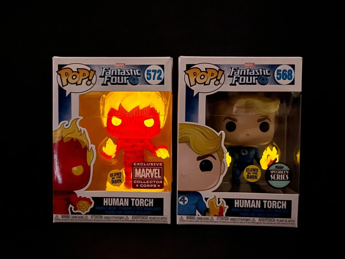 FUNKO POP Marvel Fantastic Four Exclusive GITD Human Torch 572