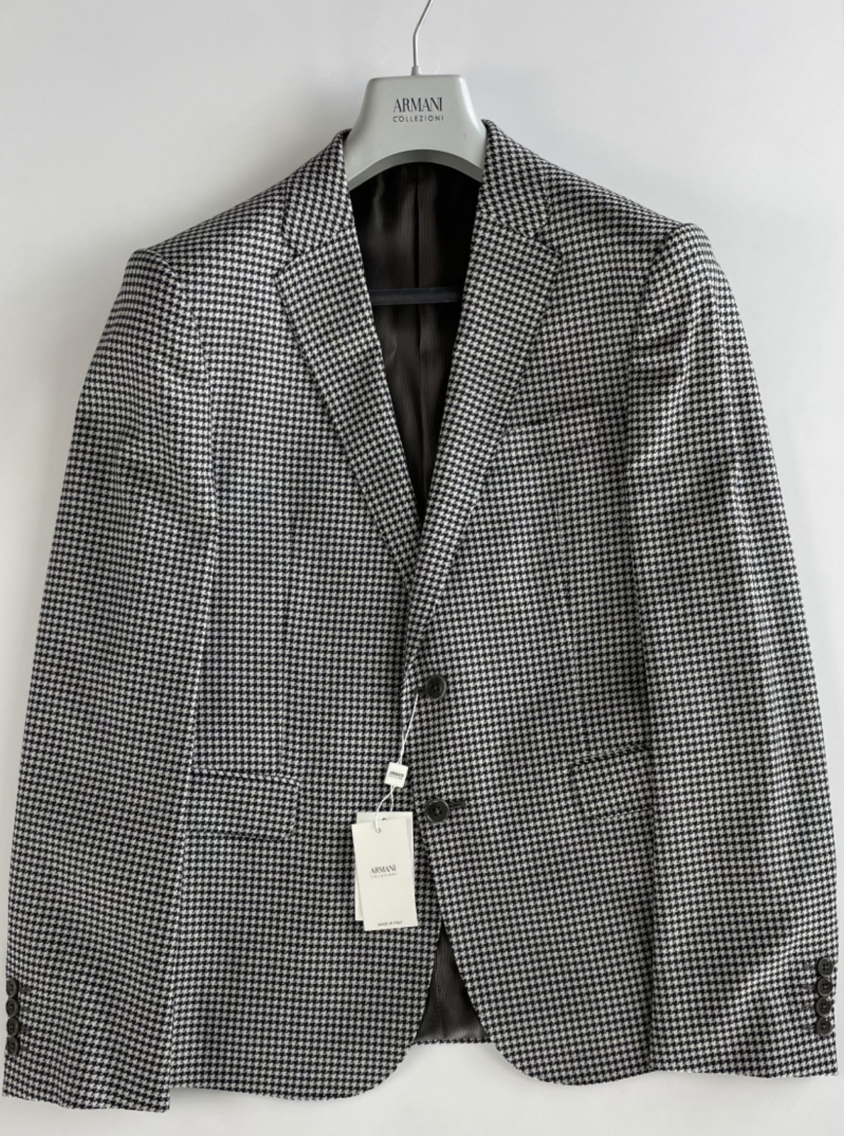 Armani Collezioni M Line Houndstooth Wool Suit Jacket Regular Blazer 50 image 4