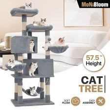 57.5" Cat Tower Kitten Playing Condo House Cat Dog Tree Scratching Post for Rest