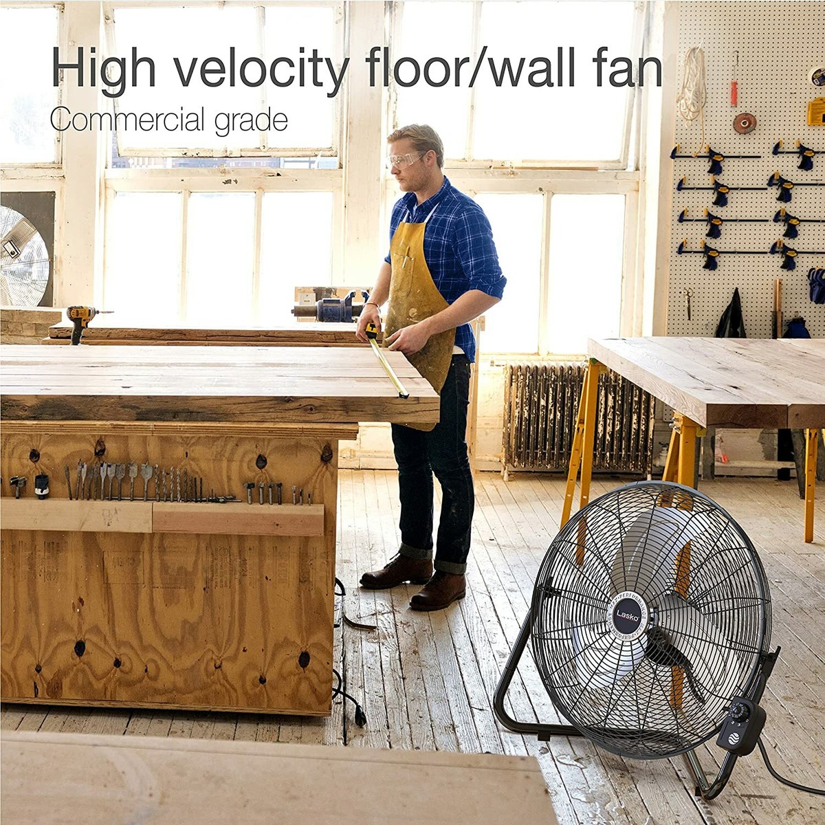 Lasko 20u0026#034; High Velocity Fan QuickMount, Easily Converts from a Floor  Wall Fan | eBay