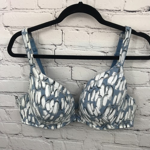 Cacique Bra Womens 40C Balconette Boost Plunge Adjustable Strap Blue