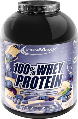 IronMaxx 100 % Whey Protein, 2350 g Dose, Blaubeere-Käsekuchen