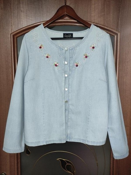 Women American Vintage Shirt Blue Denim 36
