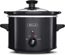 BELLA 1.5QT Slow Cooker Mini Crock Pot Compact Cooking for Small Meals