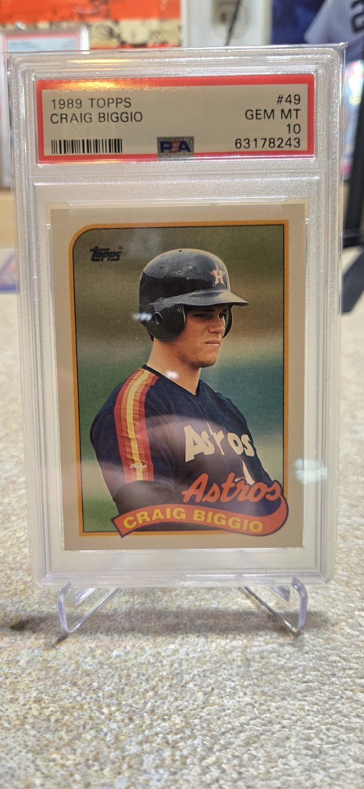 1989 Topps - Craig Biggio #49 (RC) PSA 10