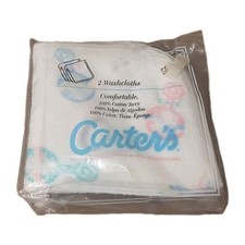 VINTAGE CARTER'S INFANT WASHCLOTHS 2 10" x 10" COTTON TERRY CLOTHS NOS NEW Baby
