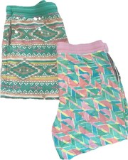 Set 2 Chubbies Shorts Lounge Wear 80s New Wave Style 7  Geometric Cube Aztec XL