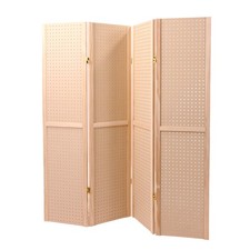 5 Foot 4-Panel Pegboard Display, Portable Craft Show Jewelry Display