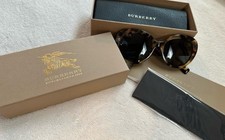 BURBERRY Tortoise Sunglasses Made In Italy B4298F CatEye Shades Sunnies Case Box