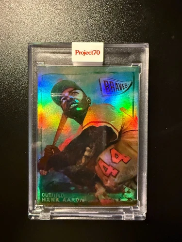 Hank Aaron Topps Project 70 Card 715 by Andrew Thiele LE RAINBOW FOIL #61/70 HOF