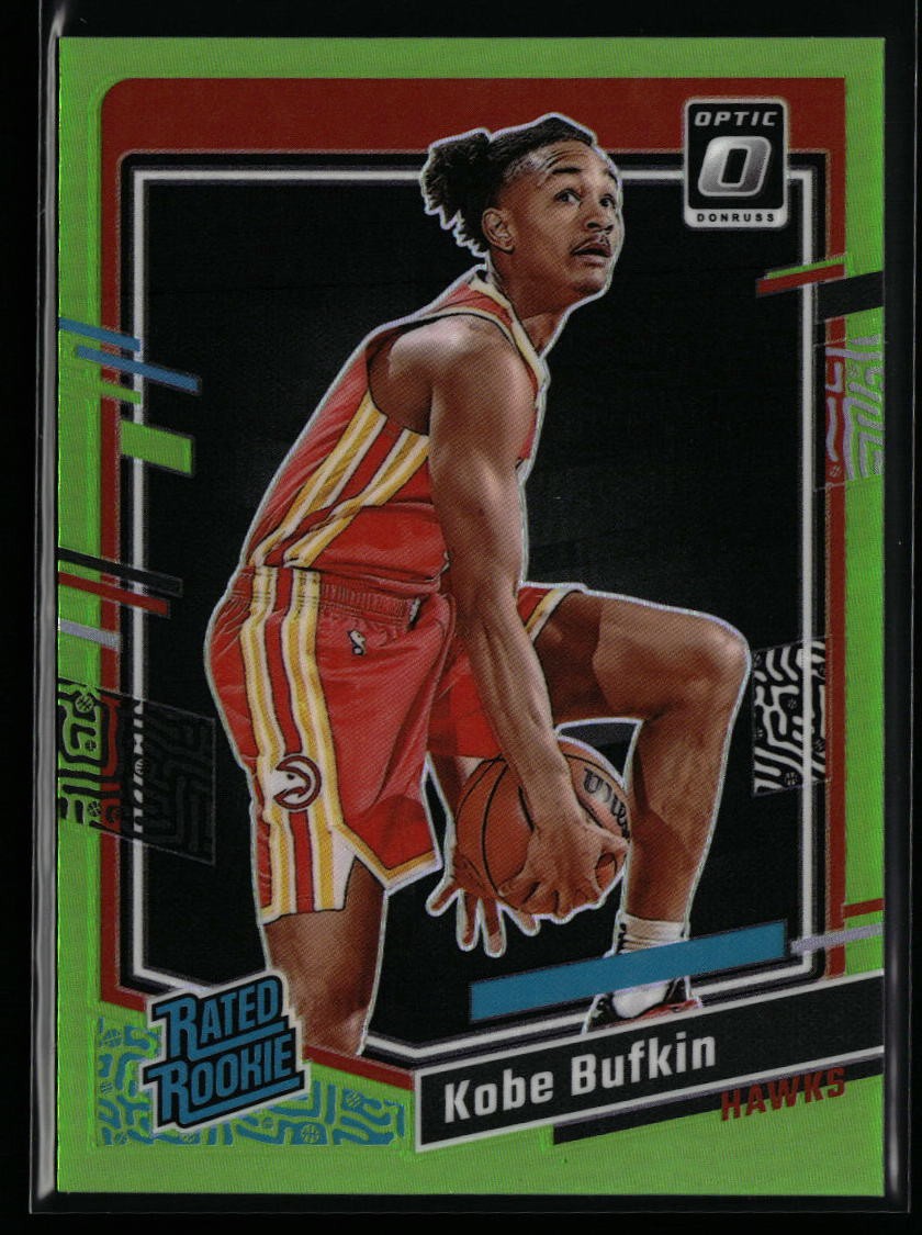 Kobe Bufkin 2023-24 Donruss Optic #220 Lime Green Prizm #/149 Rated Rookie Hawks