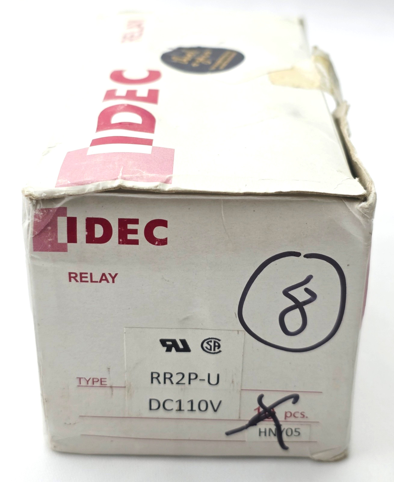 Lot of 8 Idec RR2P-U DC110V Ice Cube Relays 110 VDC 10 Amp DPDT 8 Pin Plug In