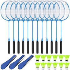12 Pack Badminton Rackets Set Including Badminton Racquets, Nylon Shuttlecock...