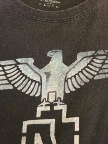 Vintage Y2K Rammstein Deutschland Eagle Logo Heavy Metal Band Tee T-Shirt 2XL - Picture 8 of 13