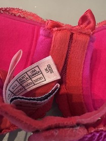 Agent Provocateur Novah Bra Hot Pink & Red Lace 32DD