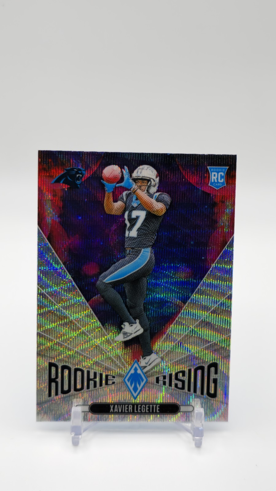 Xavier Legette 2024 Panini Phoenix Rookie Rising Silver Wave Prizm RC #RR-XLE