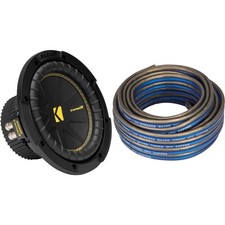 Kicker 50CWCD84 CompC 8" Subwoofer Dual Voice Coil 4-Ohm with Speaker Wire Bu...