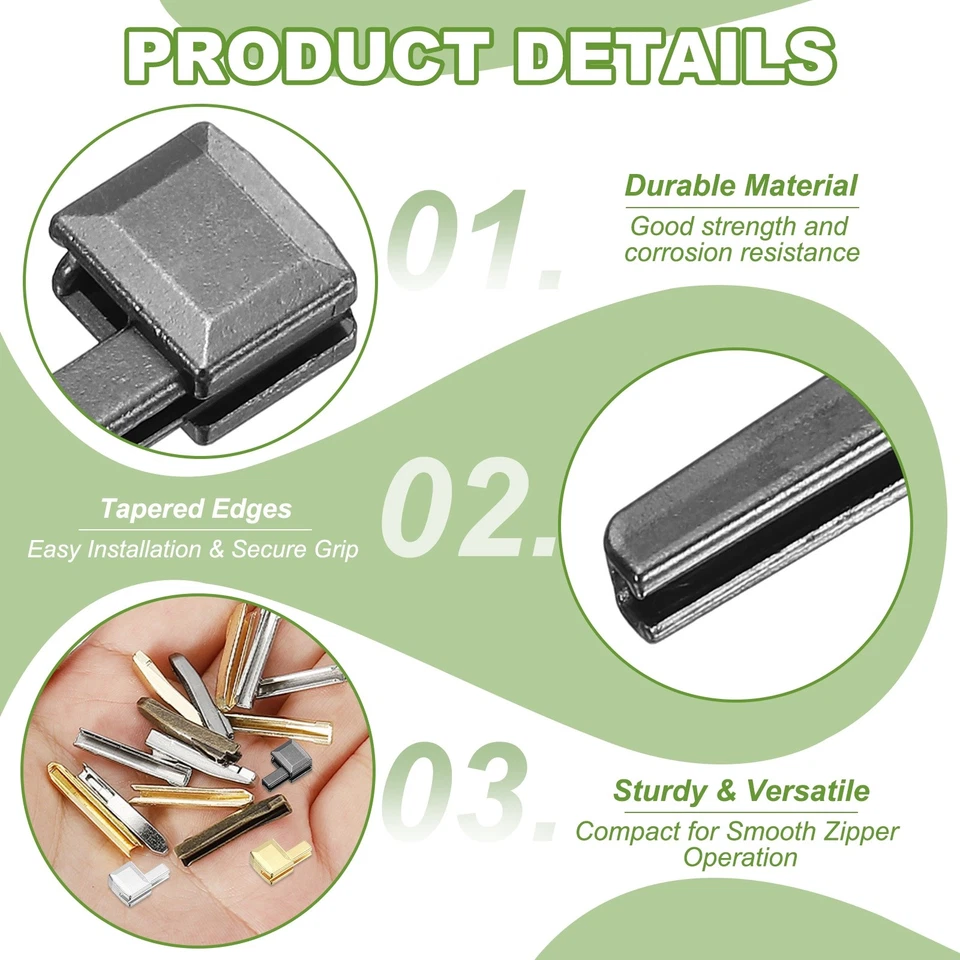 Kit de reparación de cremallera #3 #5 #8 #10 apto para chaqueta (12 pares, negro) Foto 3 de 4