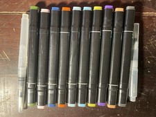Set Of 10 Watercolor Dual Tip Markers  2 Water Pens