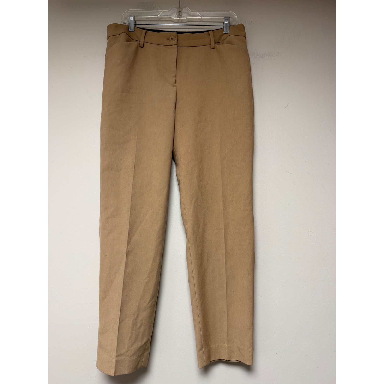 Talbots Hampshire Ankle Pants Women Size 12 Tan Straight Leg Career