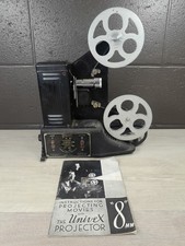 1936 UNIVEX PU-8 P 8 Movie Projector 8mm Light Motor Works 2 Reels Manual