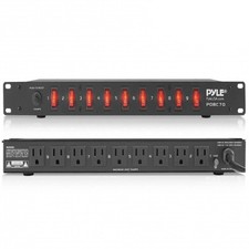 Pyle 15 Amp Power Supply Control Unit - 9 Outlet Rack Mount Power Strip with ...