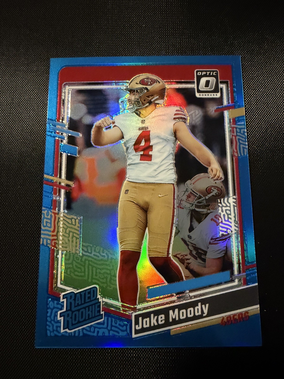 2023 Panini Donruss Optic - Rated Rookie Jake Moody #289 Aqua Prizm /299 (RC)