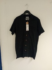 Mens Threadbare  Worden Short-Sleeve Bowling Shirt Black Size M  BNWT