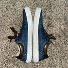 ST JOHN'S BAY Navy blue denim/canvas sneakers with brown laces MENS SIZE 9.5 — photo 3