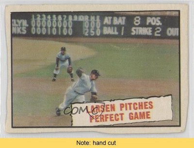 1961 Topps Baseball Thrills Don Larsen Pitches Perfect Game #402 READ 0l4h