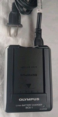 OLYMPUS BCS-1 BATTERY AND BATTERY CHARGER AND OEM POWER CORD