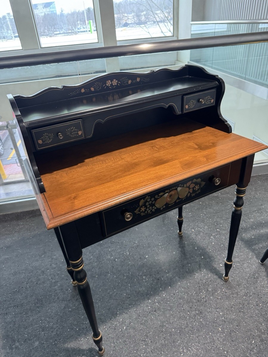 Vintage Ethan Allen Hitchcock style small writing desk and chair