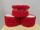 Bundle Of 3 Red Cozy Plush  Wired Ribbon.  2.5 In × 9ft. - Christmas-Holiday 