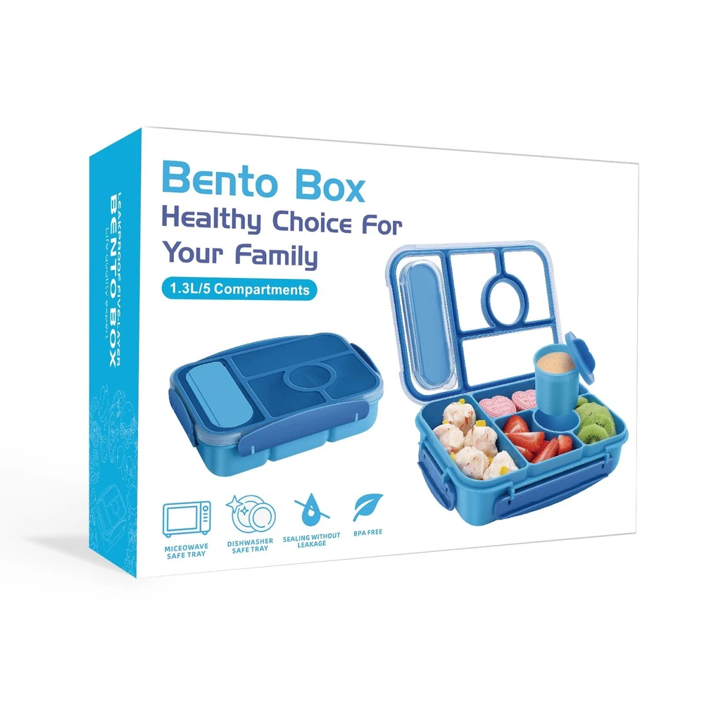 Bento Lunch Box for Adults and Kids with 5 Compartments