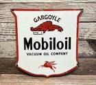 Vintage Gargoyle Mobiloil Vacuum Oil Co Porcelain Metal Sign Mobil Pegasus