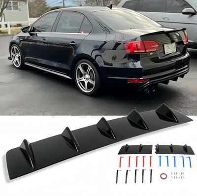 For VW Jetta GLI MK6 MK7 Rear Bumper Diffuser 5 Fin Spoiler Lip Splitter Glossy
