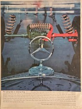 1961 Mercedes Benz Car Rear axle and Hood Ornament Vintage ad