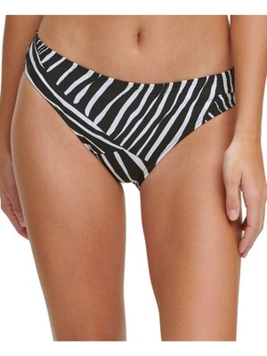DKNY Women's Black Stretch Scoop Lined Classic Bikini Swimsuit Bottom XL