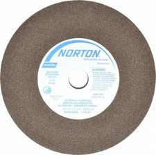 Norton 60/80 Grit Aluminum Oxide Bench & Pedestal Grinding Wheel 10" Diam x 1...