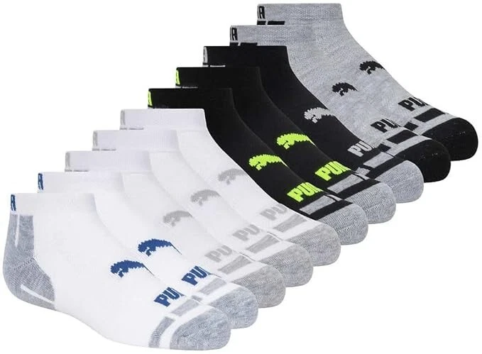 Puma Low Cut Youth Socks – 10-Pack, DryCELL Stay Cool, Fits Shoe Size 9–3.5 - Image 2 of 2