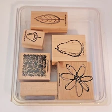 Stampin' Up! 2003 All Natural Wooden Mount Stamps Set Of 6