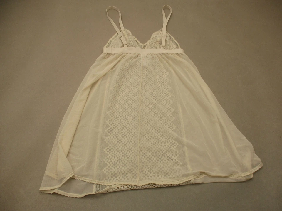 DKNY Talla S Mujer Marfil Encaje Sin Forro Inalámbrico Pull On Transparente Sexy Chemise 5E Foto 3 de 4