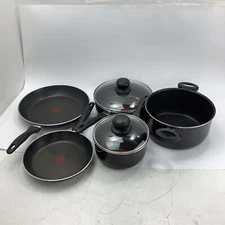 7 Piece Cooking Pots, Pans, & Lids Set T-FAL ThermoSpot Made in France FREE SHIP
