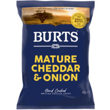Burts Crisps Mature Cheddar & Onion 20x40g
