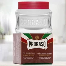 PRORASO Crema Pre Barba Barbe Dure | Red Pre-shave Cream For Coarse Beard | NEW 
