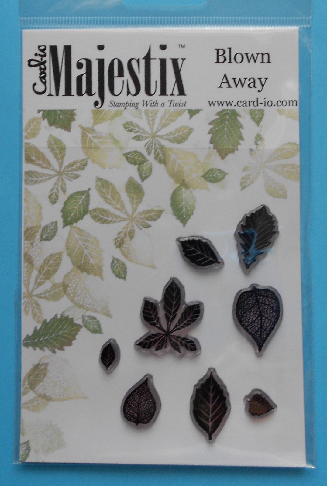 CARD-IO Majestix  BLOWN AWAY  CDMABL-01 STAMP SET assorted leaves